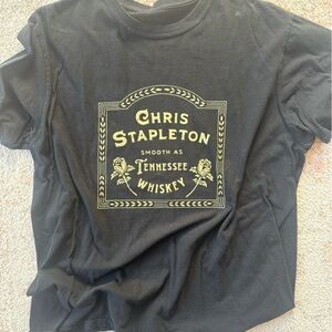 Chris StapletonBlack Short-Sleeve Graphic Tee w/ Gold Tennessee Whiskey Design